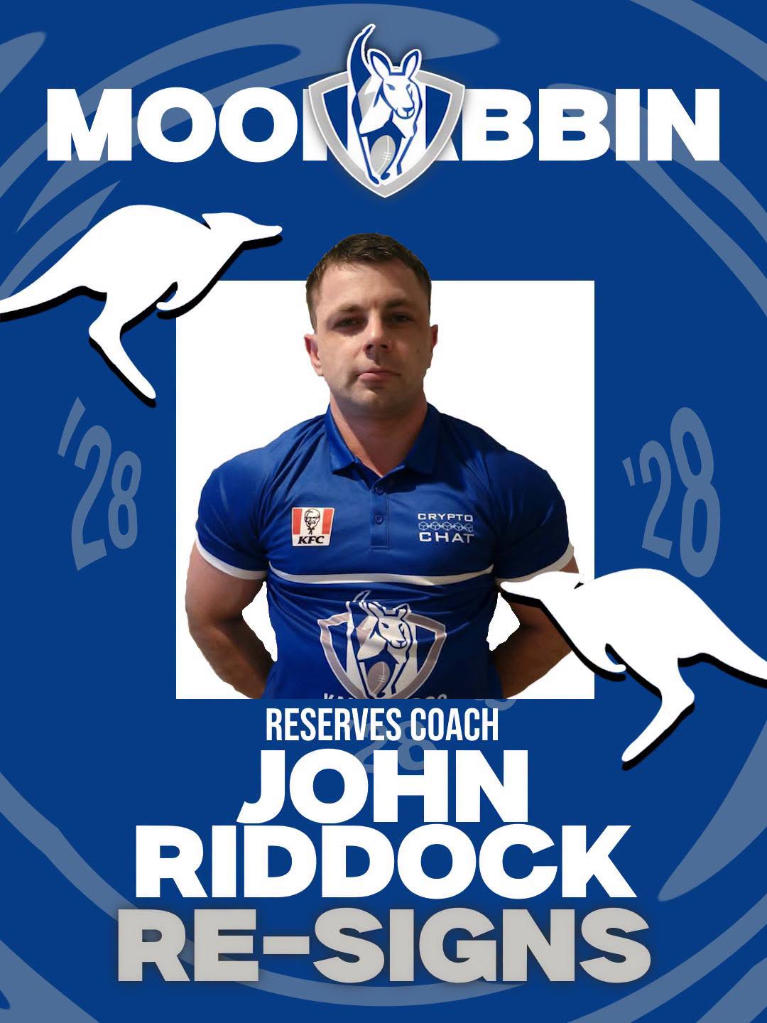 John Riddock, Moorabbin Kangaroos Reserves Coach